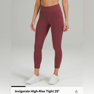 Lululemon Invigorate High-Rise Tight 25” in Heathered Mulled Wine